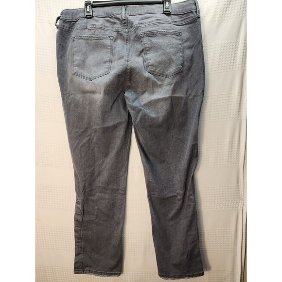 Sonoma womens adaptive straight jeans 18 stretch gray distressed hook & loop fly - Picture 9 of 11